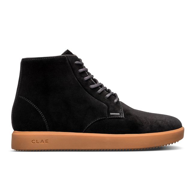 CLAE GIBSON Sneakers Mens USA148-Y03 In Black Suede Gum